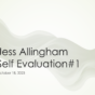 Self-Evaluation #1